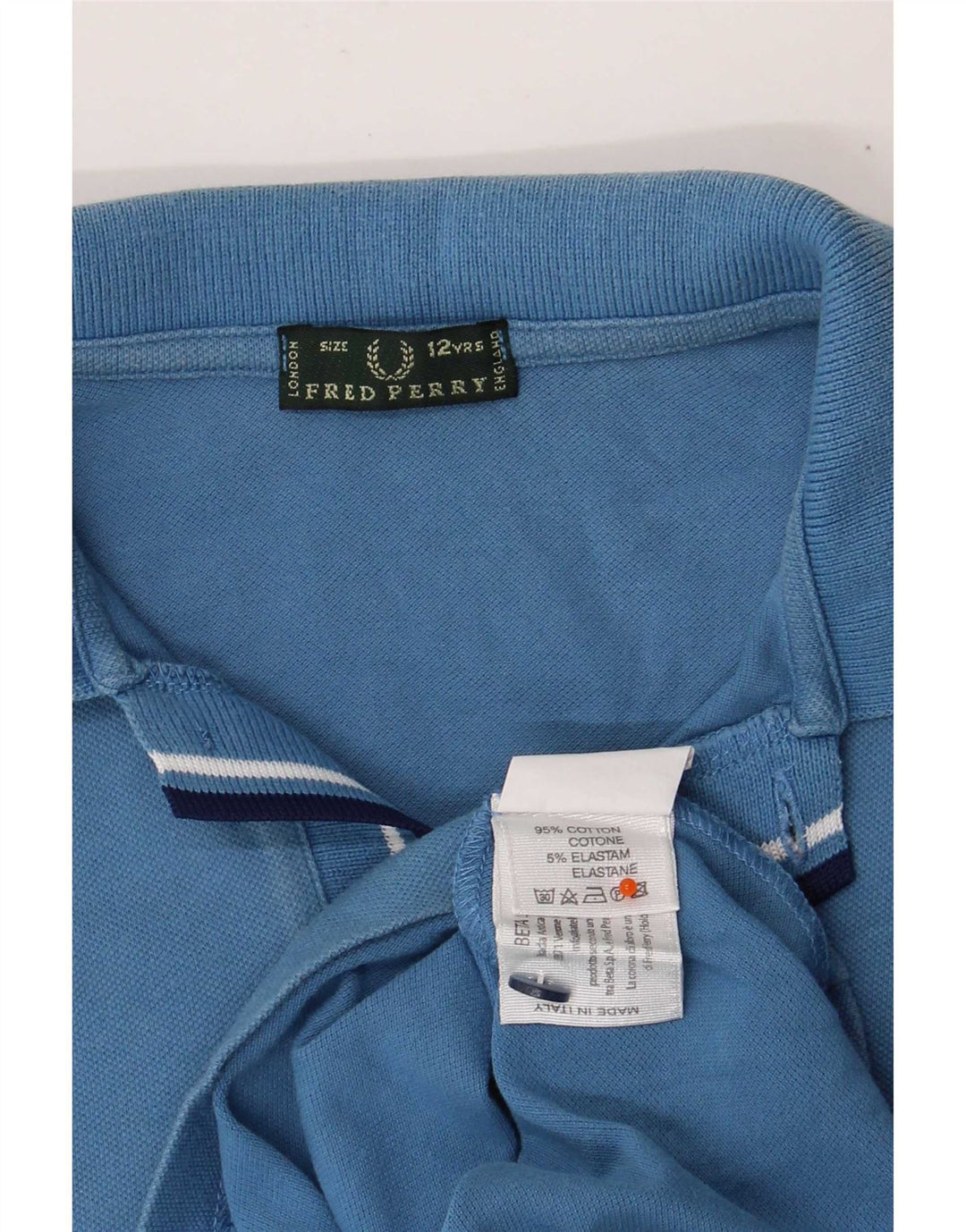 Fred Perry Jungen-Poloshirt, 11–12 Jahre, blaue Baumwolle