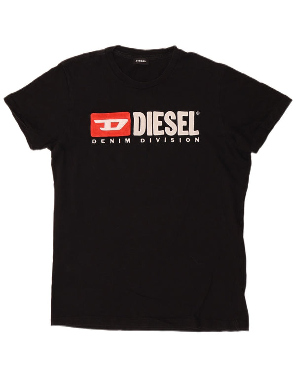 Diesel Jungen T-Shirt mit Grafik, 15–16 Jahre, schwarze Baumwolle