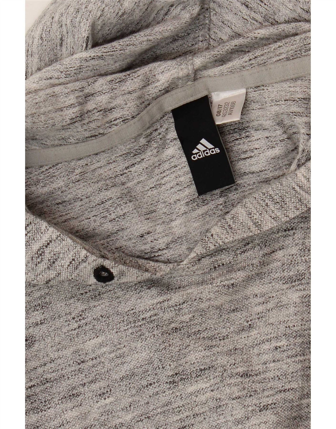 Adidas Herren-Kapuzenoberteil mit langen Ärmeln, klein, grau gefleckt