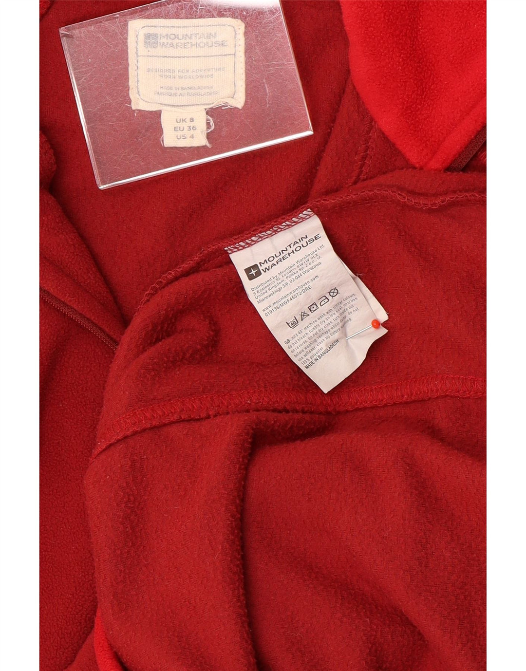 Mountain Warehouse Damen-Fleecepullover mit Reißverschluss am Hals, UK 8, Größe S, Rot, Polyester