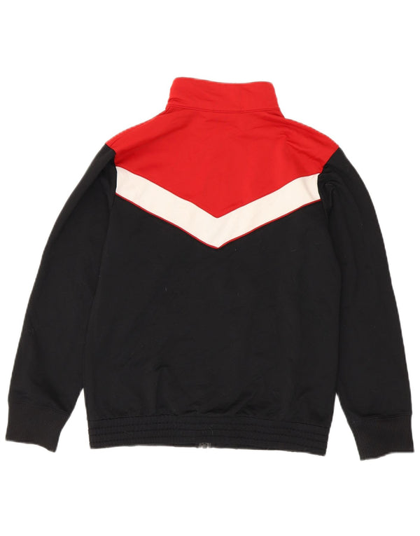 Nike Jungen-Trainingsanzug-Top-Jacke, 11–12 Jahre, schwarzes Farbblock-Polyester