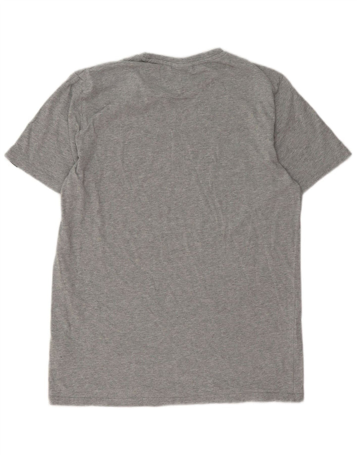 Ellesse Herren-T-Shirt mit Grafik, mittelgraue Baumwolle