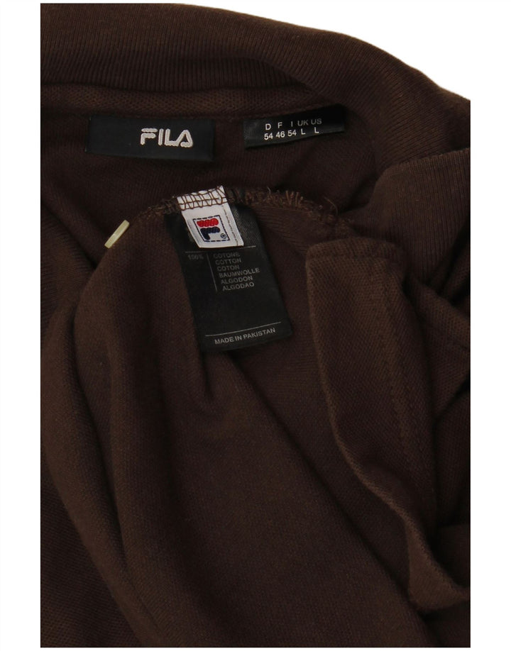 FILA Herren-Poloshirt, große braune Baumwolle