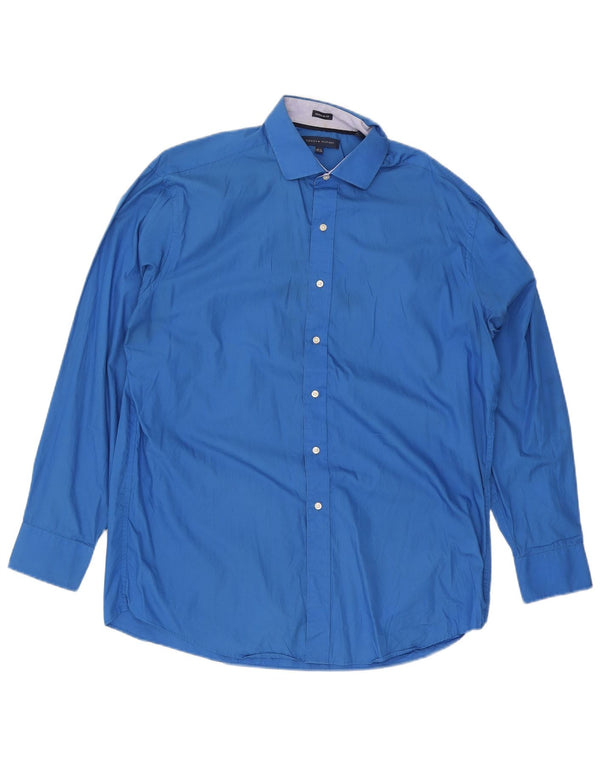 Tommy Hilfiger Herren-Hemd mit normaler Passform, Größe 16 1/2 Large, Blau
