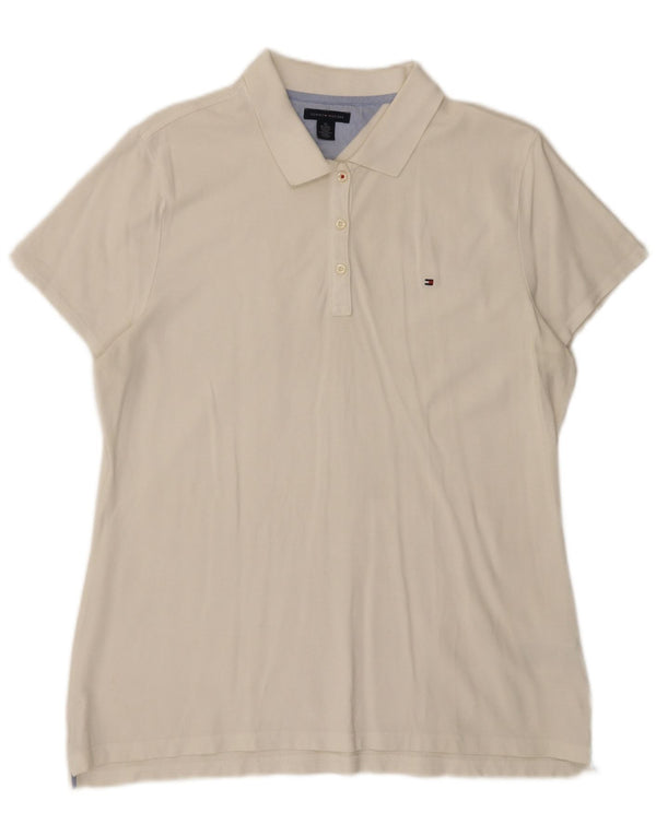 Tommy Hilfiger Damen Poloshirt UK 18 XL Weiße Baumwolle