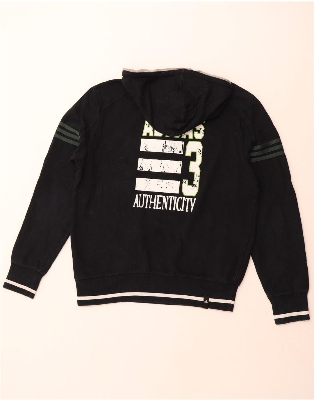 ADIDAS Herren Kapuzenpullover mit grafischem Reißverschluss und Rundhalsausschnitt, UK 40/42, mittleres Marineblau