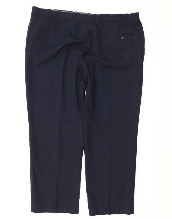 MARKS & SPENCER Herren-Anzughose mit normaler Passform, W42, L29, marineblaue Wolle
