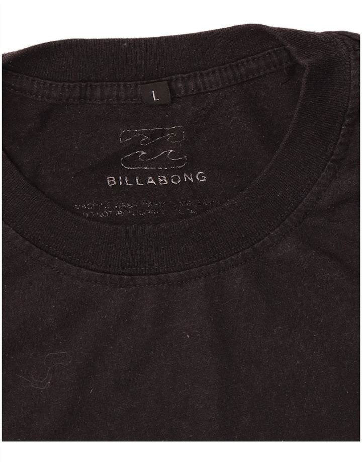 Billabong Damen Grafik T-Shirt Top UK 16 Large Schwarz