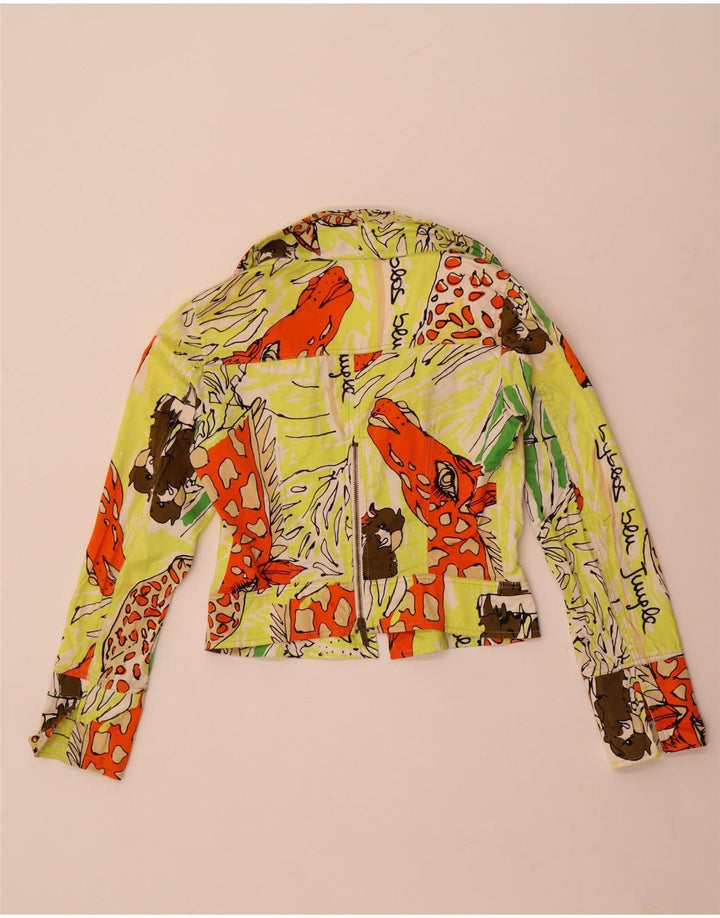 Swinger Damen Crop Bomberjacke IT 42 Medium Mehrfarbiger Tierdruck