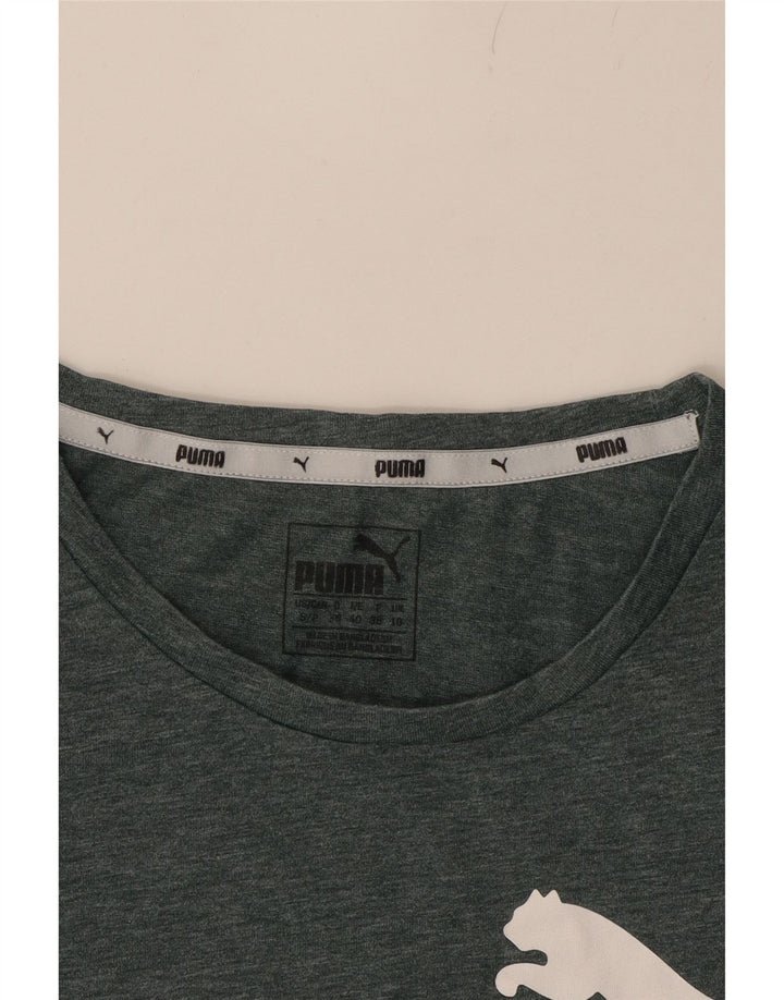 PUMA Womens Graphic T-Shirt Top UK 10 Small  Green Polyester Vintage Puma and Second-Hand Puma from Messina Hembry 