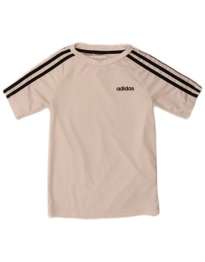 Adidas Jungen Climalite T-Shirt Top 7–8 Jahre, weißes Polyester