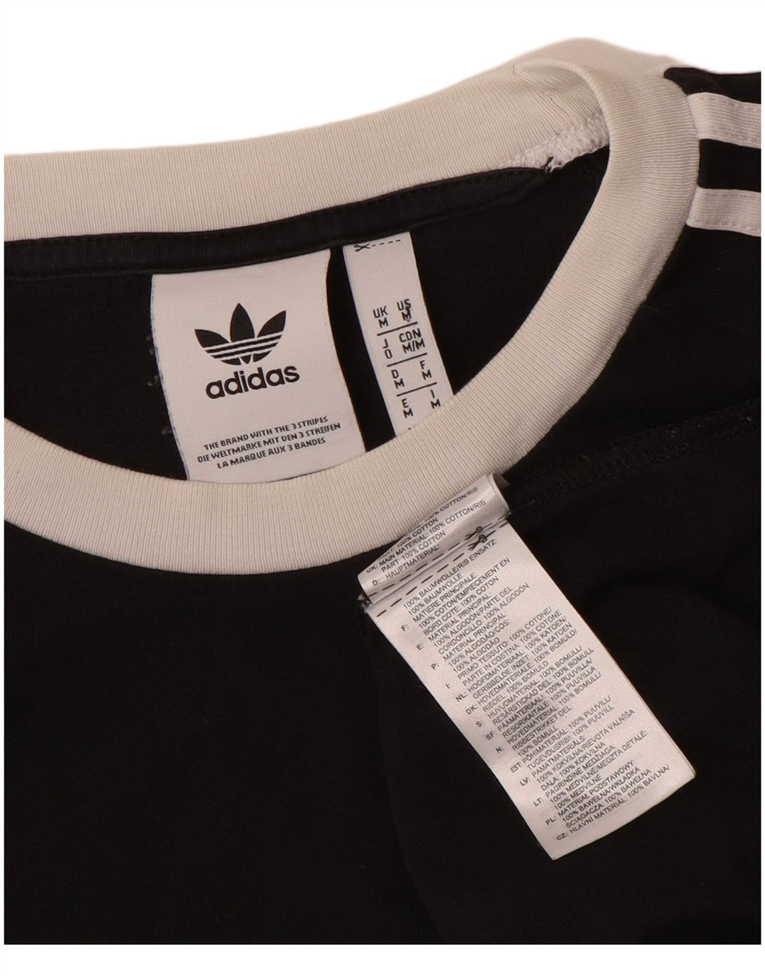 Adidas Herren T-Shirt Top Medium Schwarz Baumwolle