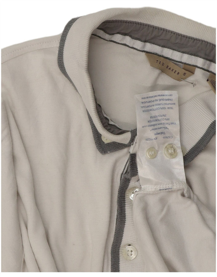 Ted Baker Herren-Poloshirt, Größe 5 XL, weiße Baumwolle