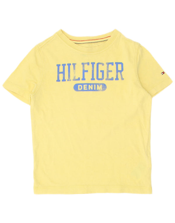 Tommy Hilfiger Jungen-T-Shirt mit Grafik, 3–4 Jahre, gelbe Baumwolle