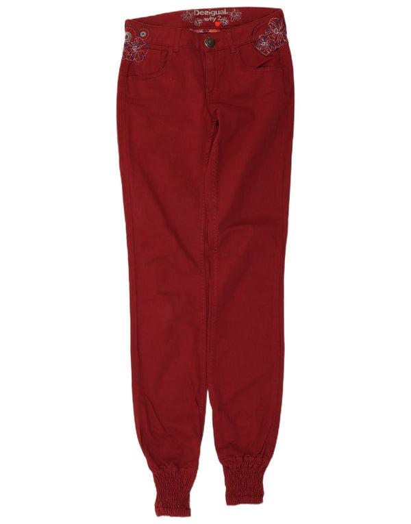 Desigual Damen Graphic Joggers Freizeithose W28 L34 Rot geblümt