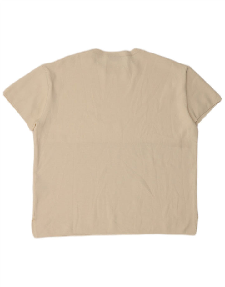 Zara Damen Übergroßes T-Shirt-Oberteil UK 14 Mittelweiße Viskose