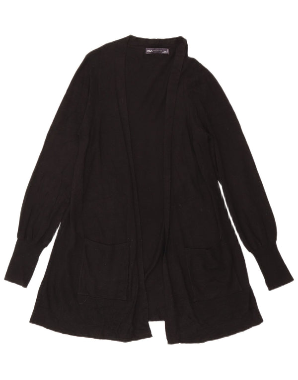 Marks & Spencer Offener Damen-Cardigan-Pullover UK 10 Small Schwarze Viskose