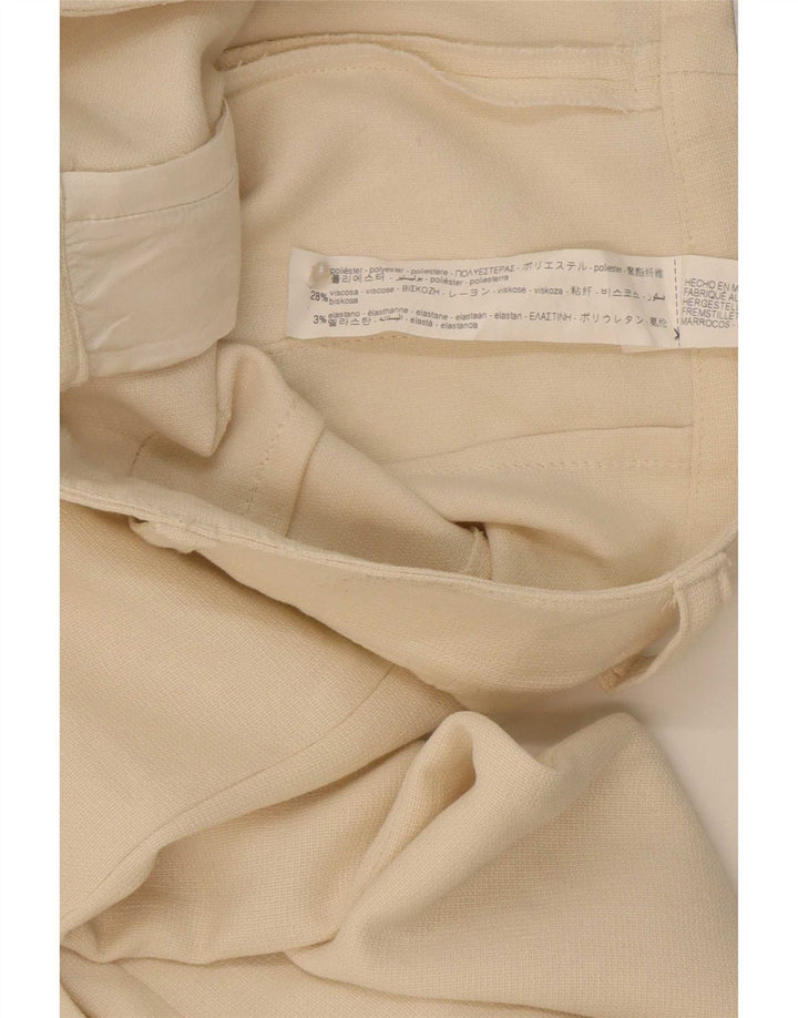 Gerade Freizeithose für Damen von Zara, mittelgroß, W32, L33, gebrochenes Weiß, Polyester