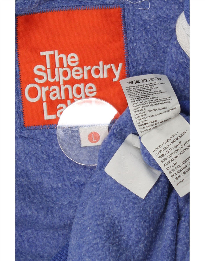 SUPERDRY Damen-Kapuzenpullover mit Reißverschluss, UK 16, Größe L, Blau, Baumwolle