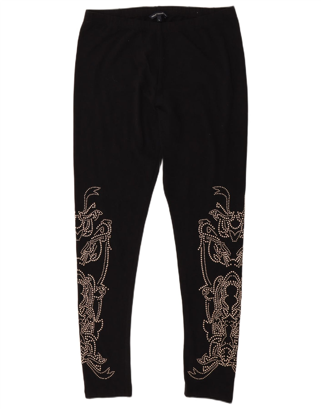 French Connection Damen-Leggings, Größe 44, Größe L, Schwarz, Blumenmuster