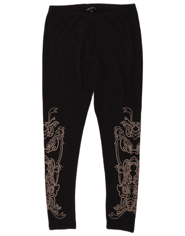 French Connection Damen-Leggings, Größe 44, Größe L, Schwarz, Blumenmuster