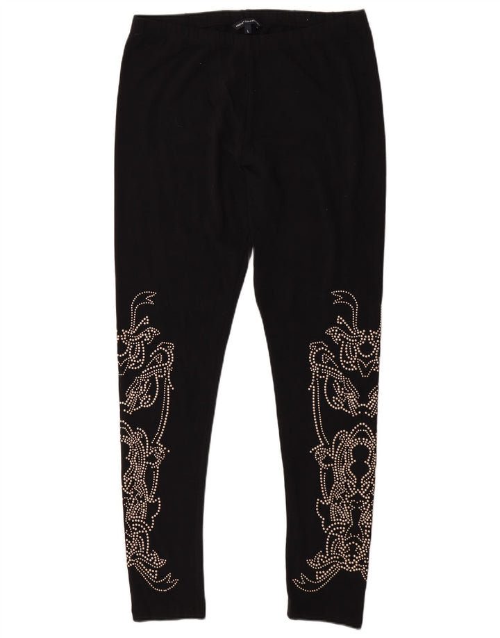 French Connection Damen-Leggings, Größe 44, Größe L, Schwarz, Blumenmuster