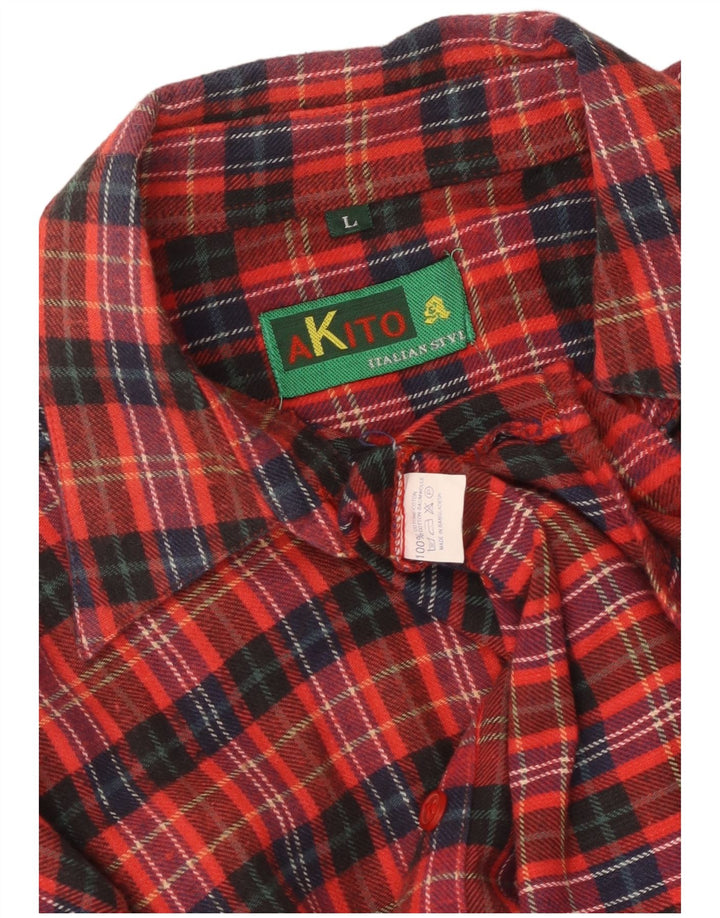 Akito Damen-Flanellhemd, UK 16, groß, rot kariert, Baumwolle