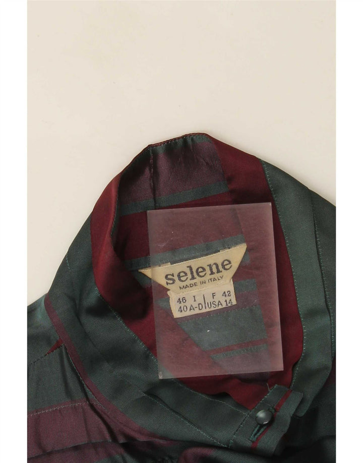 Selene Damen Hemdbluse IT 46 Large Grün gestreift