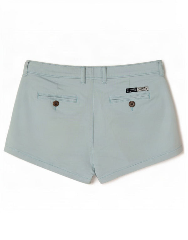 Superdry Damen Chinoshorts UK 8 Small W30 Blaue Baumwolle