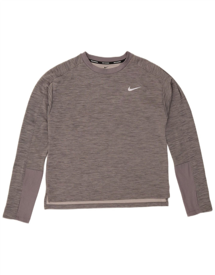 Nike Herren Dri Fit Top Langarm Mittelgrau meliert