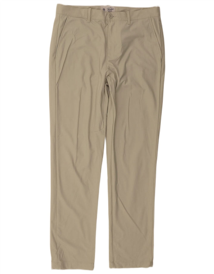 Penguin Slim Chino-Hose für Herren, W34, L32, grünes Polyester