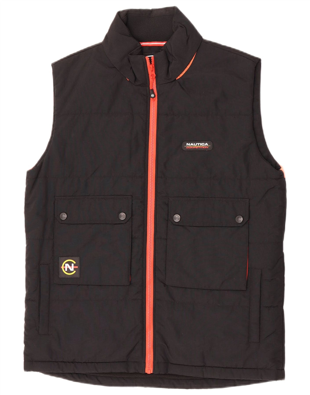 Nautica Herren-Weste mit Kapuze, gepolstert, UK 38, mittelschwarz