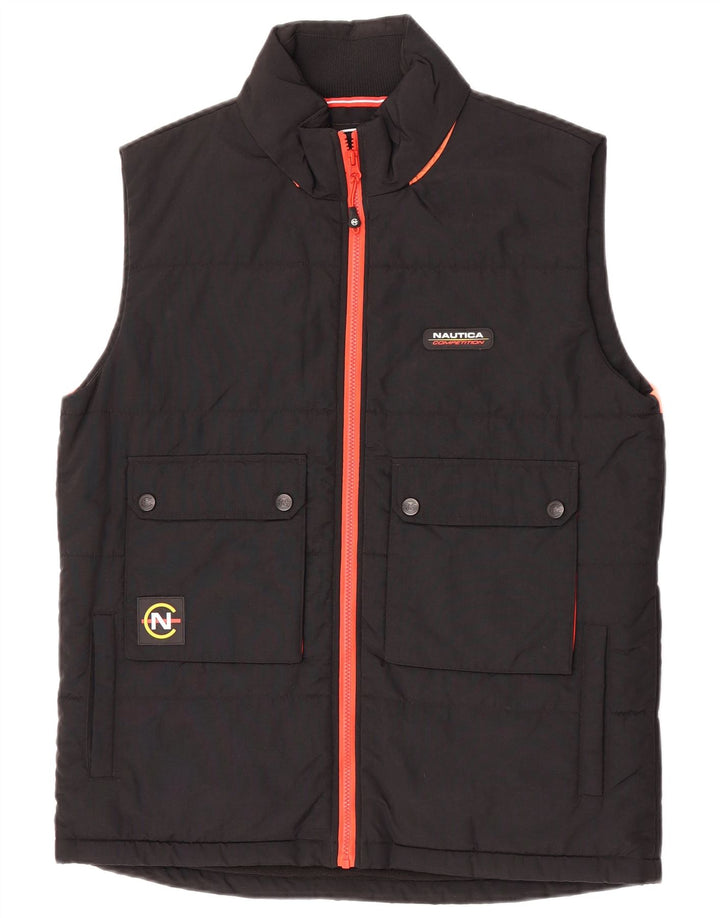 Nautica Herren-Weste mit Kapuze, gepolstert, UK 38, mittelschwarz