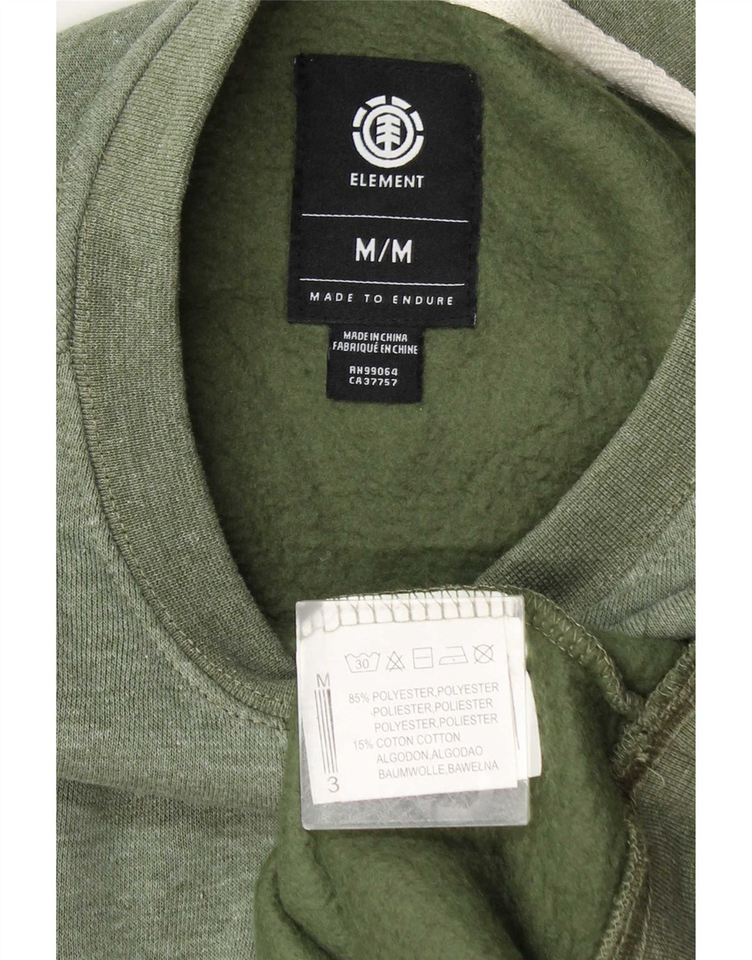 Element Herren-Sweatshirt-Pullover aus mittelgrünem Polyester