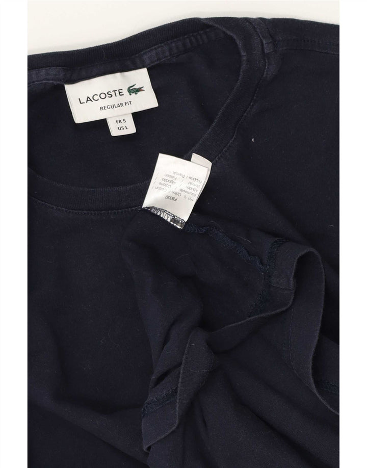 Lacoste Herren-T-Shirt mit normaler Passform, Größe 5, groß, marineblaue Baumwolle