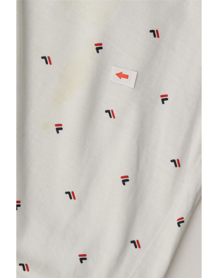 Fila Herren-Poloshirt mit Grafik, Größe S, weiße Baumwolle