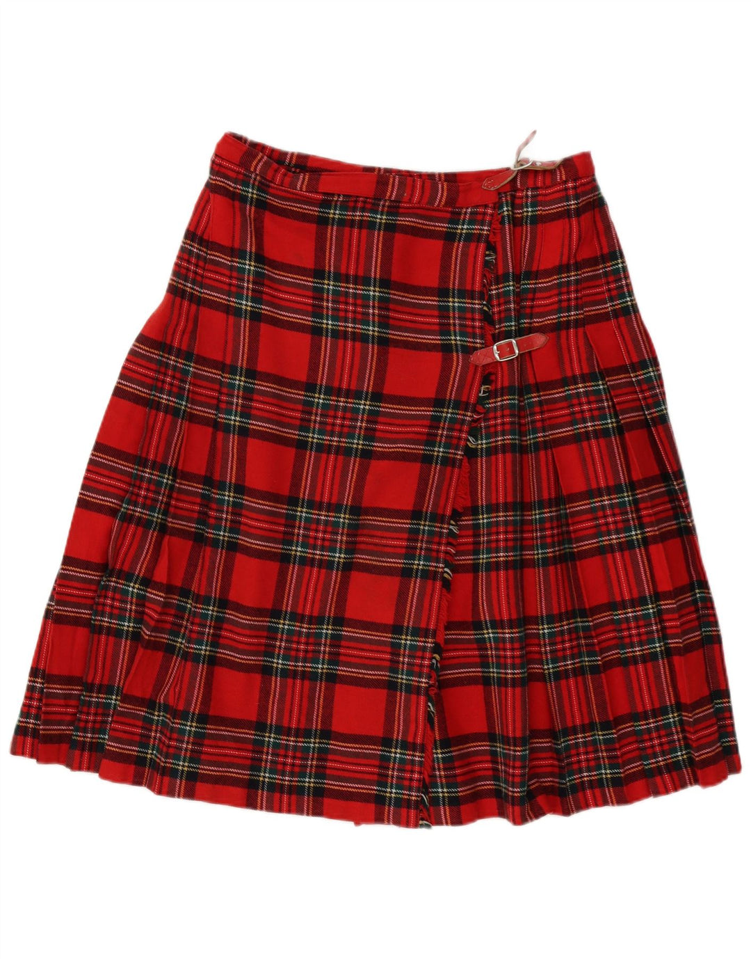 Vintage Damen Faltenwickelrock W32 Großer roter Karo