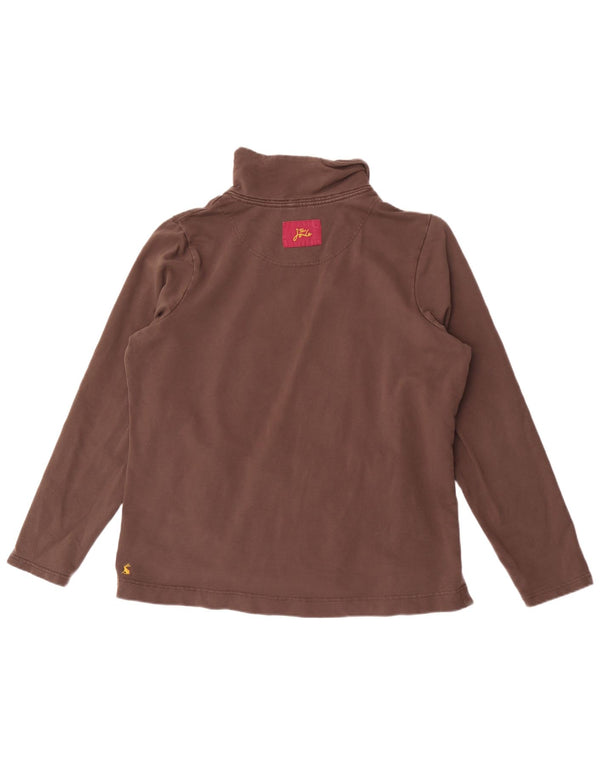 Joules Damen-Sweatshirt mit Reißverschluss am Hals, UK 16, Größe L, Braun, Baumwolle