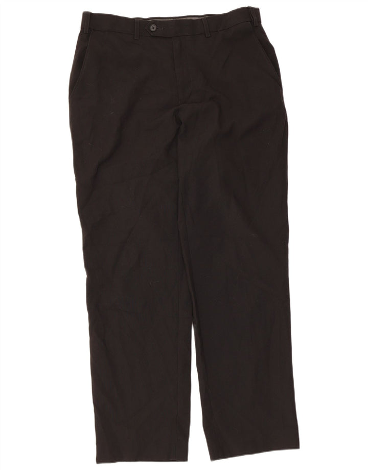 Marks & Spencer Herren-Anzughose, gerade, normale Passform, W32, L31, Schwarz
