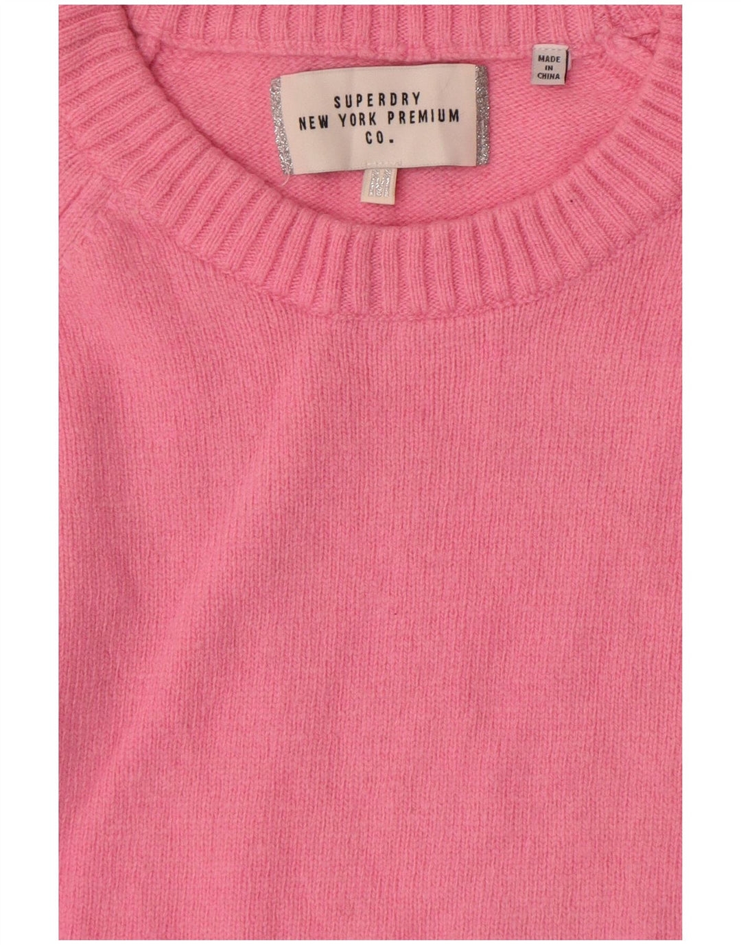 Superdry Damen-Pullover mit Rundhalsausschnitt, Gr. 14, Mittelrosa