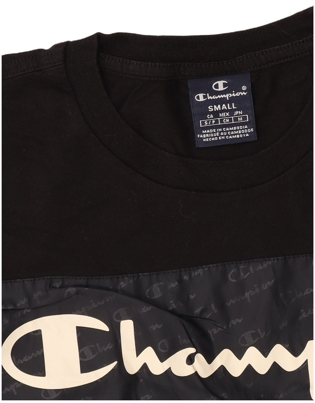 Champion Herren-T-Shirt mit Grafik, Größe S, Schwarz, Farbblock