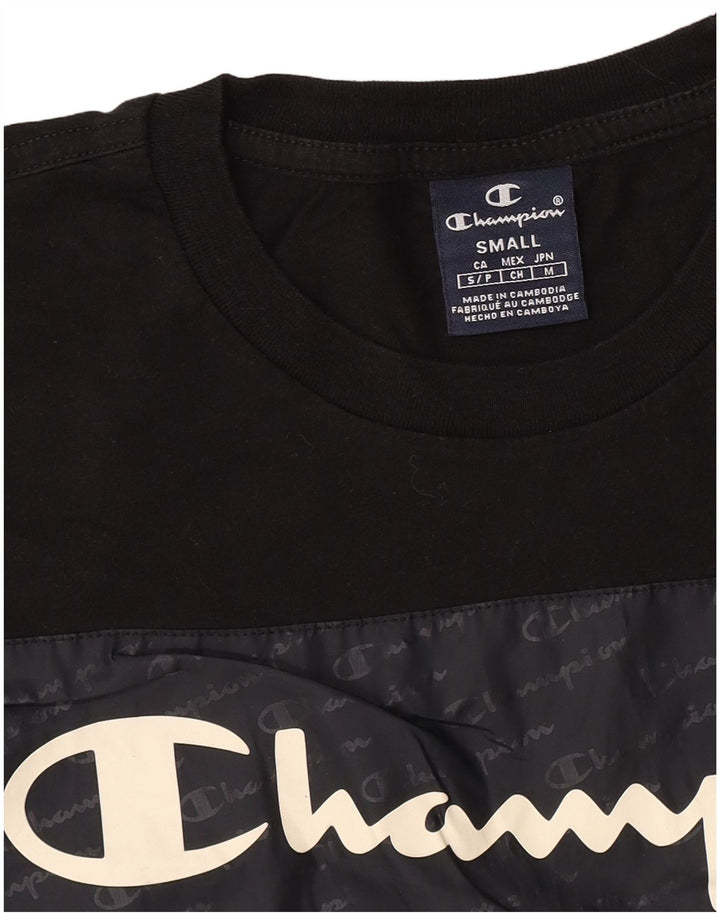 Champion Herren-T-Shirt mit Grafik, Größe S, Schwarz, Farbblock