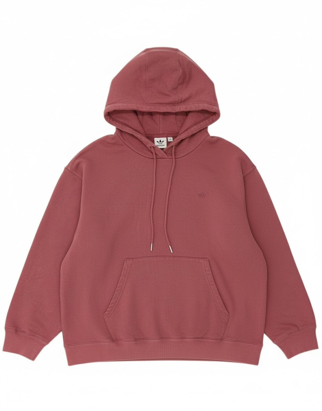 ADIDAS Womens Oversized Hoodie Jumper UK 14 Medium Maroon Cotton