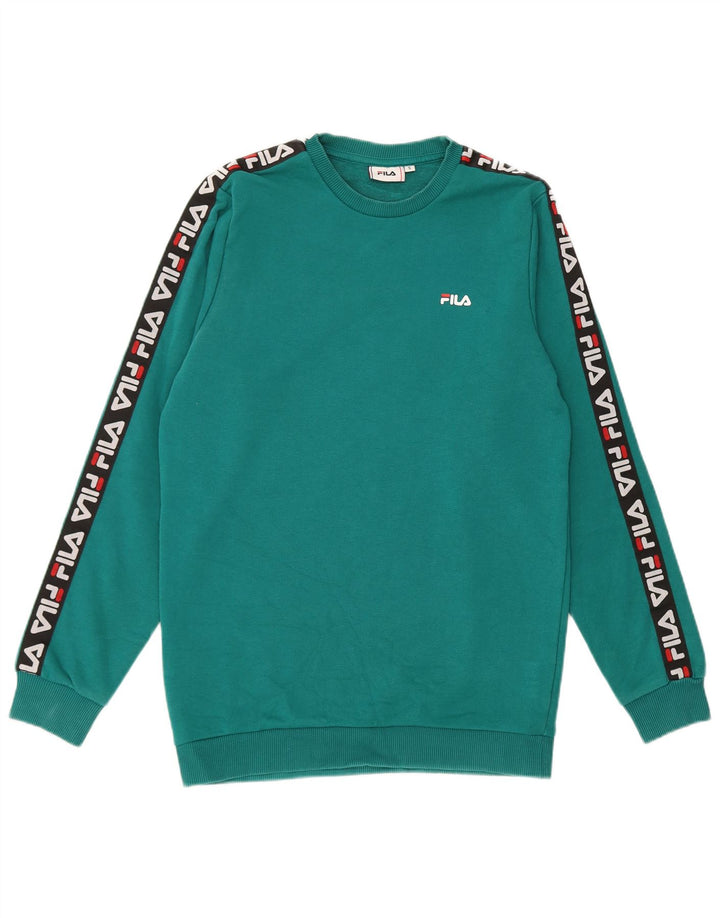 Fila Herren Grafik-Sweatshirt-Pullover, klein, grüne Baumwolle