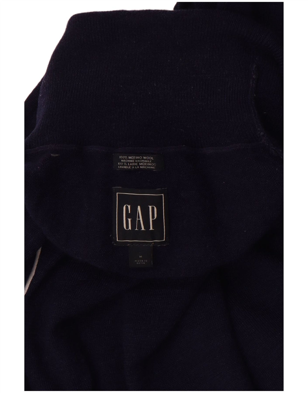 Gap Herren-Rollkragenpullover aus mittelblauer Wolle in Marineblau