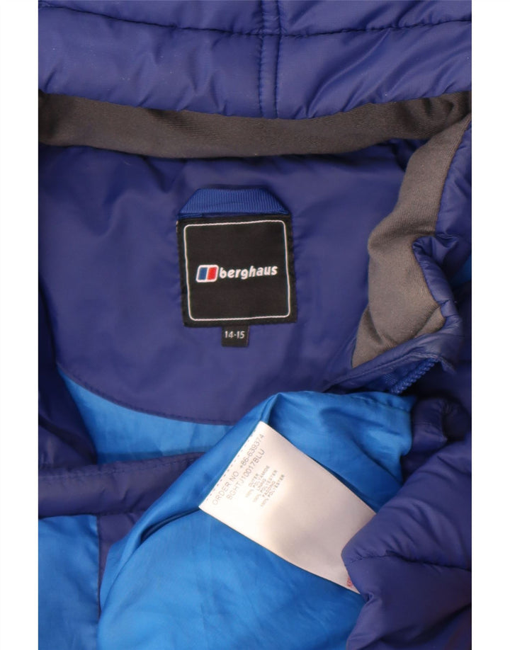 Berghaus Wattierte Jacke mit Kapuze für Jungen, 14–15 Jahre, blaues Polyamid