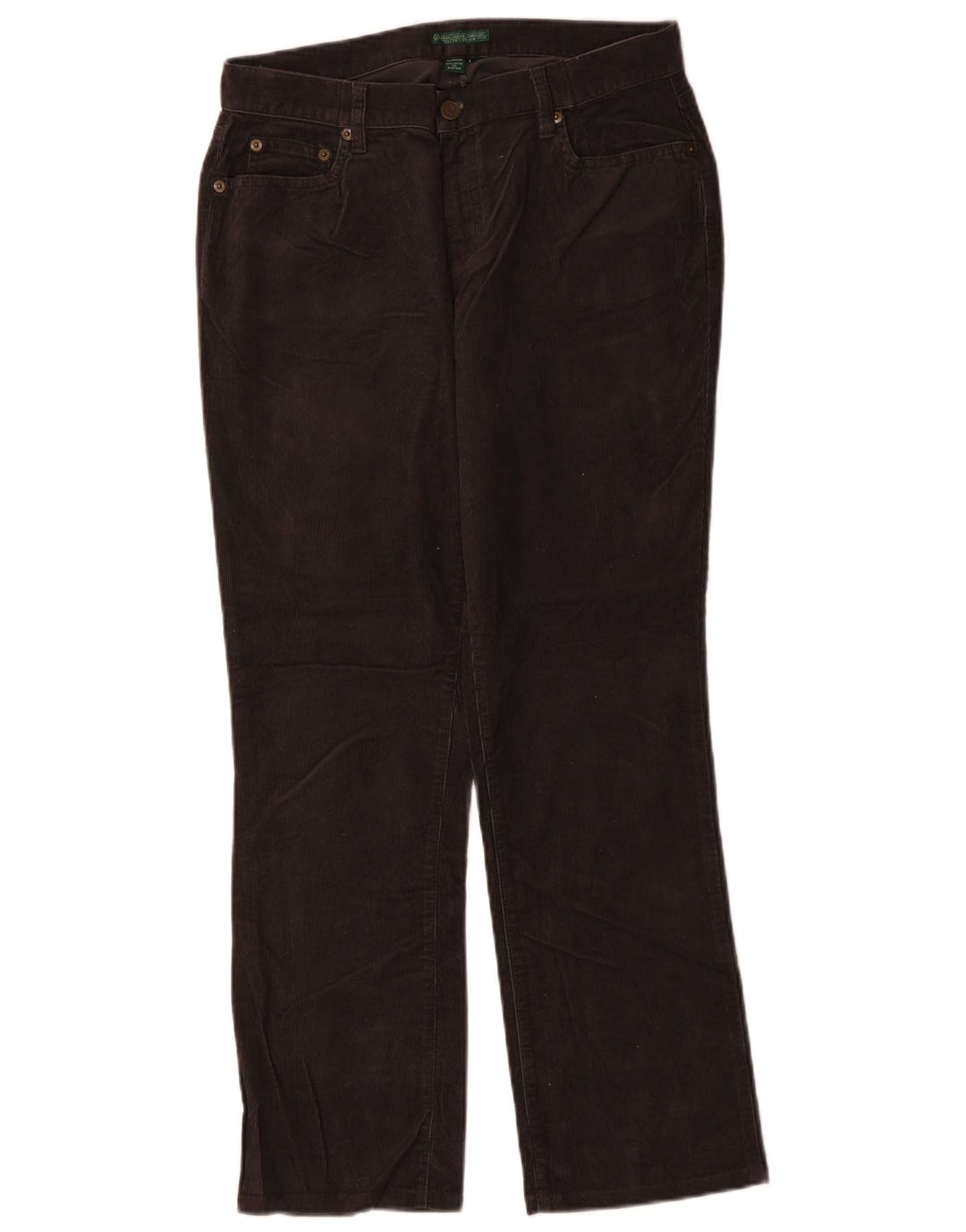 RALPH LAUREN Damen gerade Cordhose US 8 Medium W30 L28 Grau