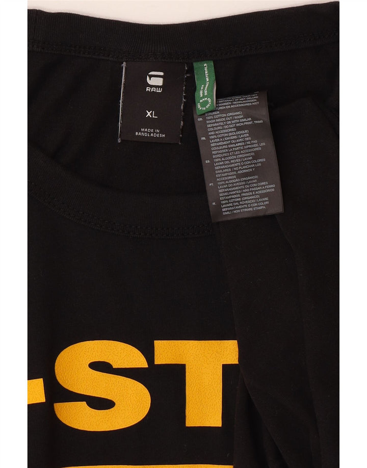 G-STAR Herren Grafik T-Shirt Top XL Schwarz Baumwolle