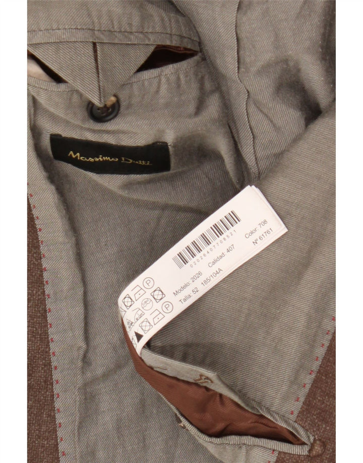 Massimo Dutti Herren-Blazer mit 2 Knöpfen, EU 52, große braune Wolle