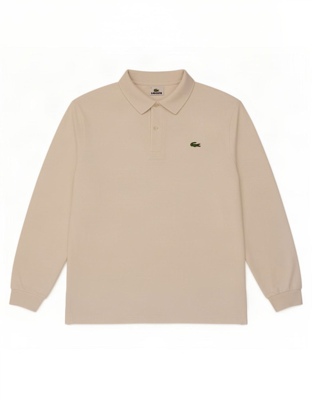 Lacoste Herren-Langarm-Poloshirt, Größe 4, mittelweiß